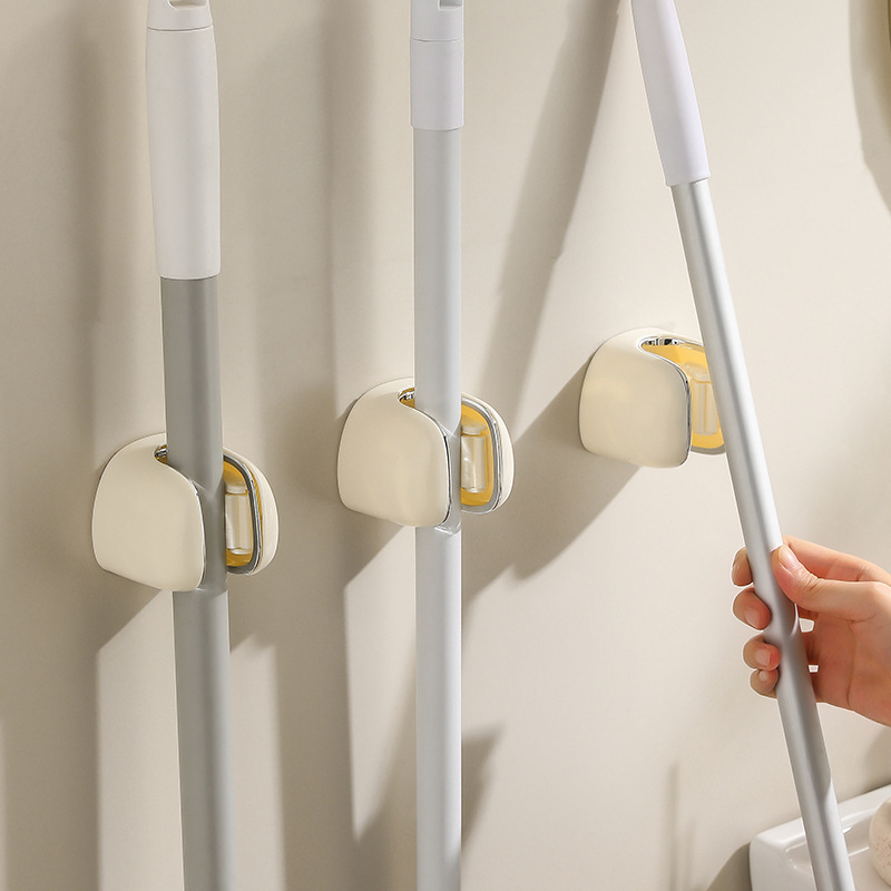 simple y ligero soporte de trapeador de lujo sin perforación tipo pared de almacenamiento de baño fuerte gancho sin rastro escoba fijación artefacto mágico
