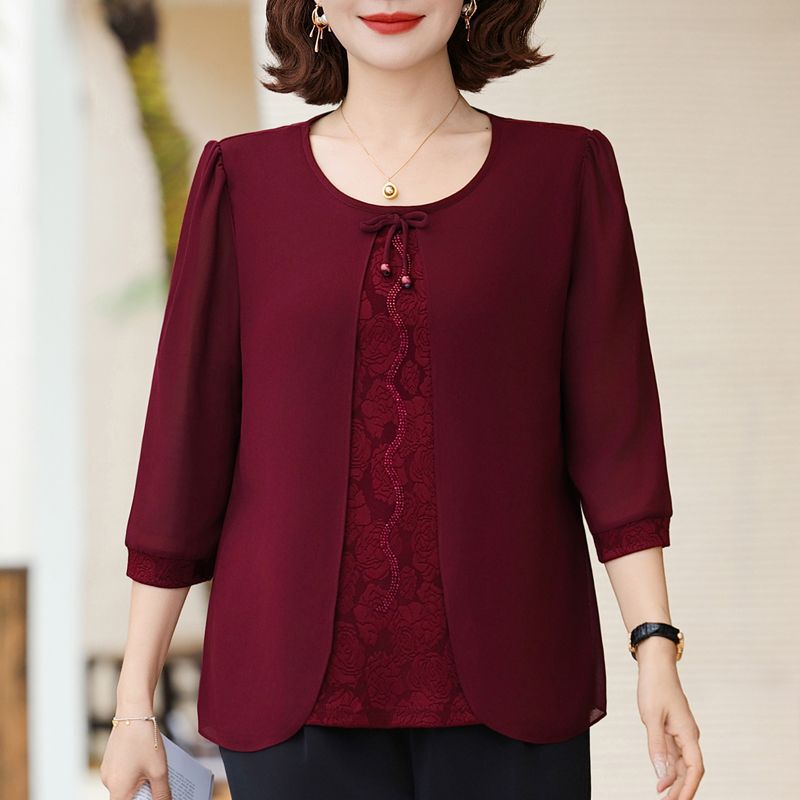 Elegant Wedding Banquet Outfit for Mother, Stylish Autumn Clothing for Middle-Aged and Elderly Women, Festive Grandma's Wedding Dress for Summer Elegant Wedding Banquet Outfit for Mother, Stylish Autumn Clothing for Middle-Aged and Elderly Women, Festive Grandma's Wedding Dress for Summer