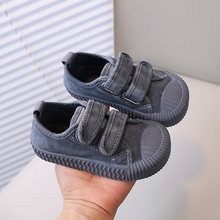 儿童帆布鞋2025秋款韩版低帮魔术贴休闲软底透气宝宝男童女童鞋