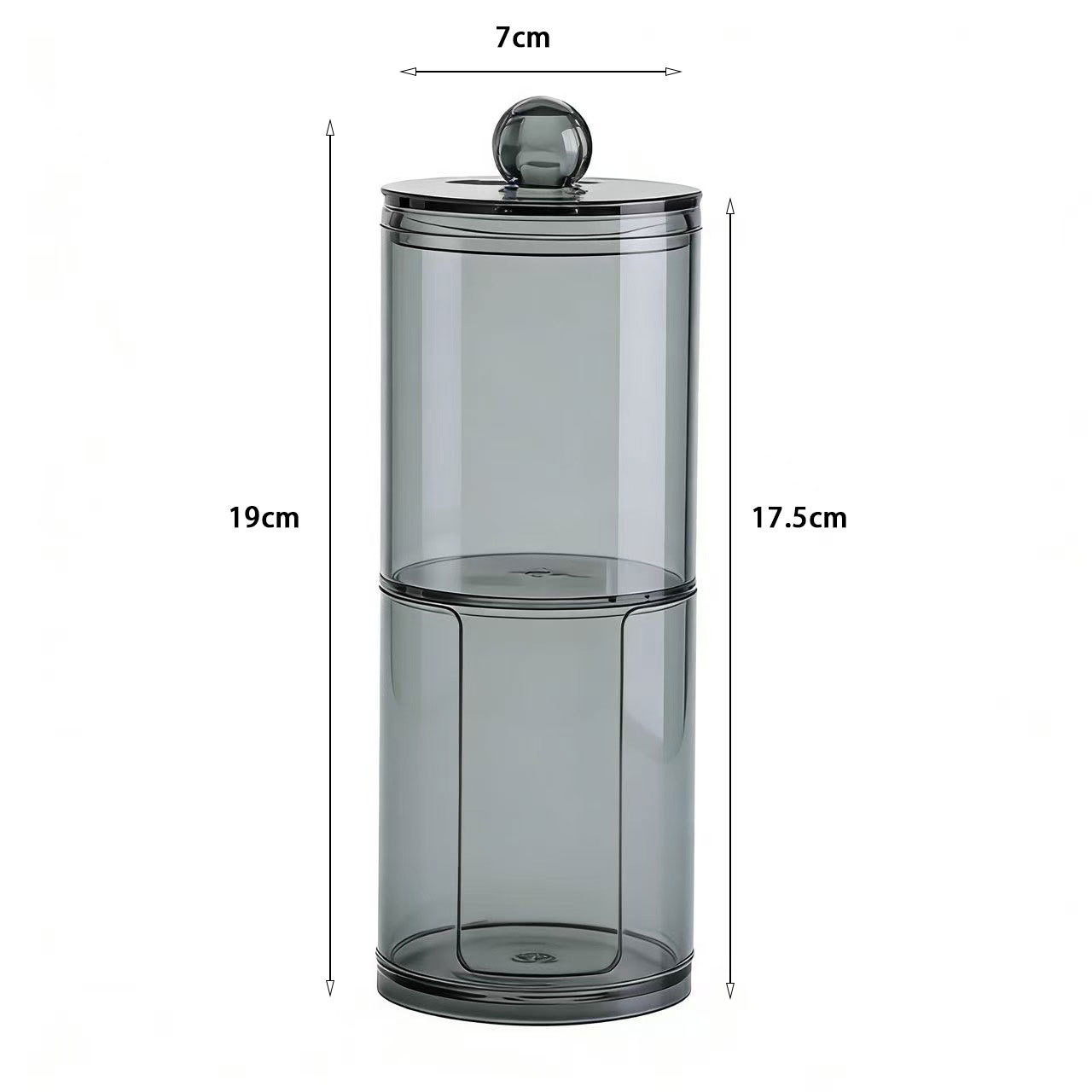 [Tienda de fábrica gris transparente] caja de almacenamiento de algodón acrílico se puede superponer portátil permeable a la ceniza para el almacenamiento de maquillaje doméstico