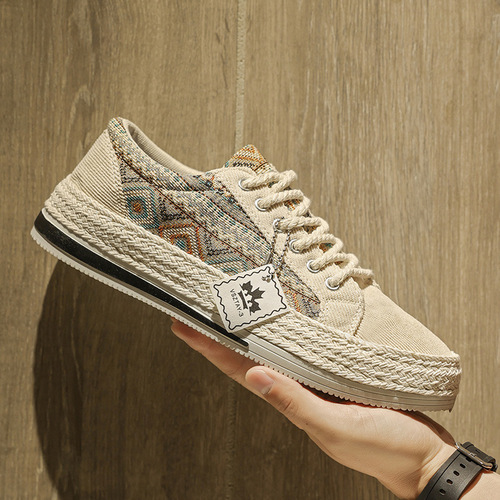 2024 Summer New Men's Low-Top Casual Fashion Skate Shoes Lightweight and Comfortable Korean Style Versatile Men's Canvas Shoes