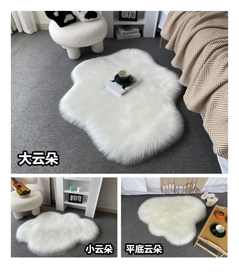 Carpet Door Mat Can Be Cut, Wabi-Sabi Style Carpet, Light Luxury Floor Mat, Silent Tatami Bay Window, Double-Sided Gray-White Carpet