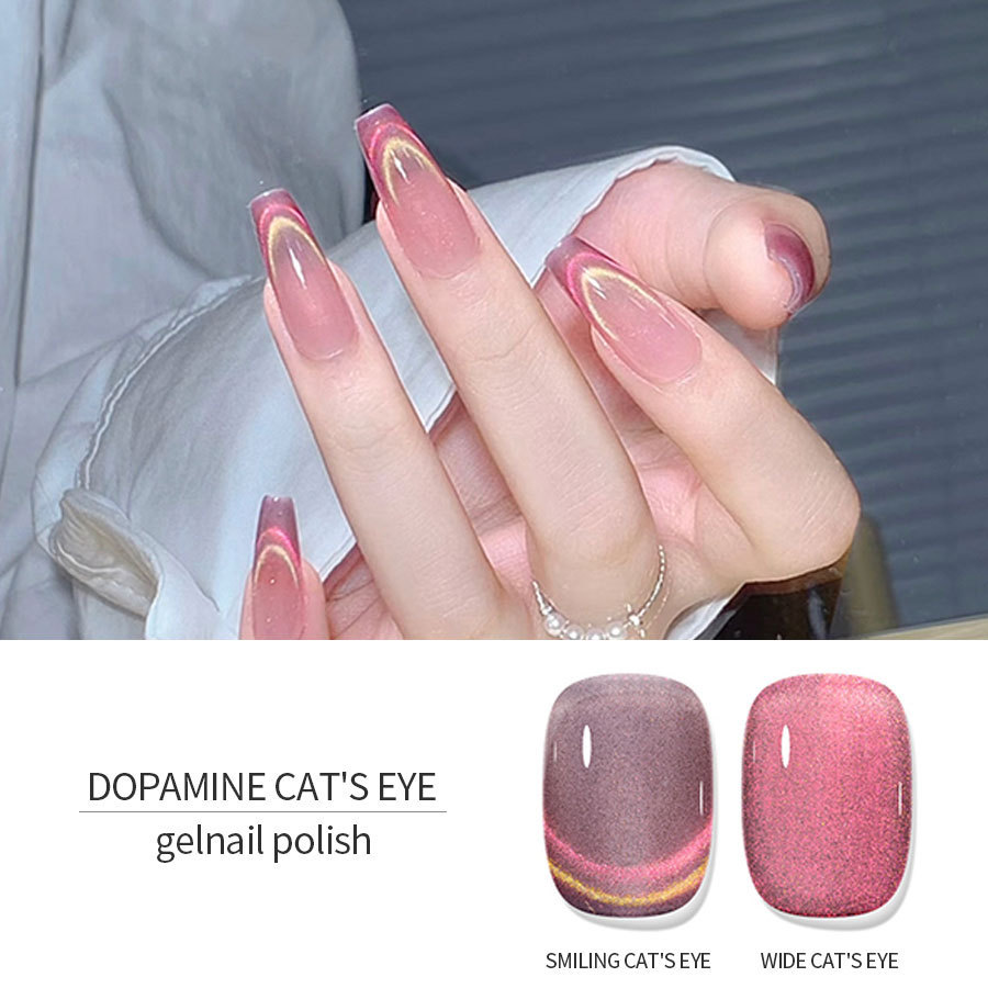 Dopamine double light Cat Eye Nail Polish glue 2023 new candy spar cat eye glue nail salon suit
