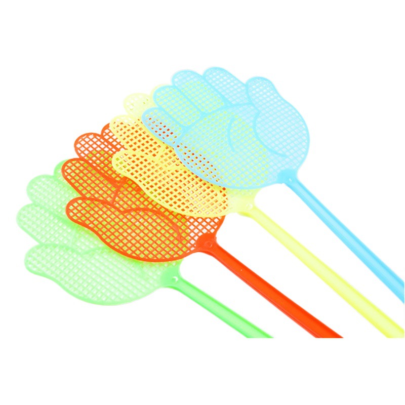 Matamoscas de dibujos animados con mango extendido, matamoscas manual de plástico, matamoscas, matamoscas, matamoscas aleatorio