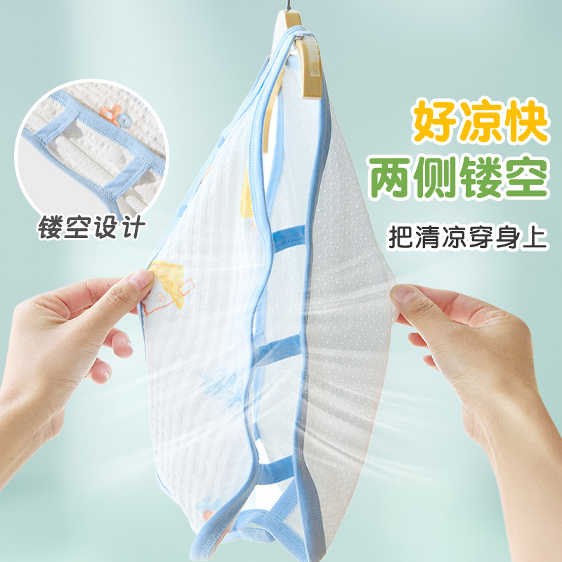 Ropa de verano para bebé recién nacido, unisex, con abertura en la entrepierna, ropa de dormir fina y transpirable para bebés de 0 a 3 meses.