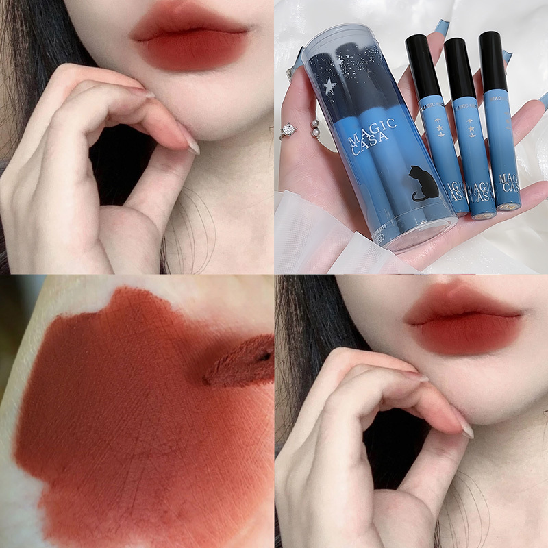MAGIC CASA Five-piece Lip Gloss Set, Starry Sky Lip Gloss Set, Matte and Glossy Lipstick undefined