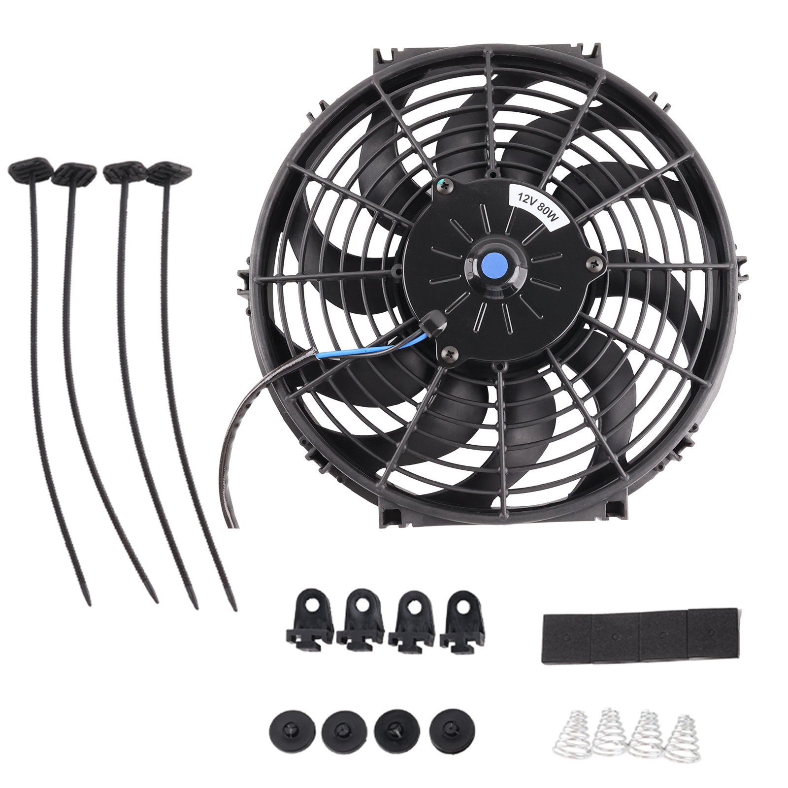 Cross-Border Auto Parts Factory Other Cooling Modification Fan Universal DIY 10 12 Inches 12V 80W 90W