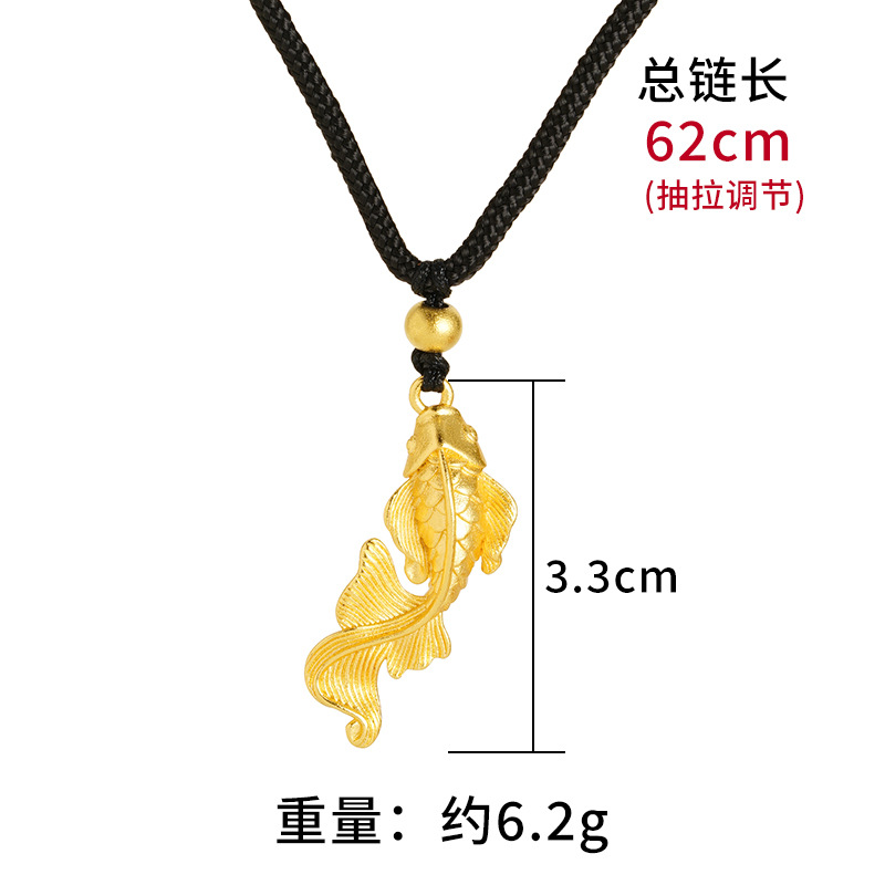 Big Fish Begonia trenzado cuerda colgante nacional retro Vietnam arena oro koi collar joyería de la aleación de cobre no se desvanece durante mucho tiempo