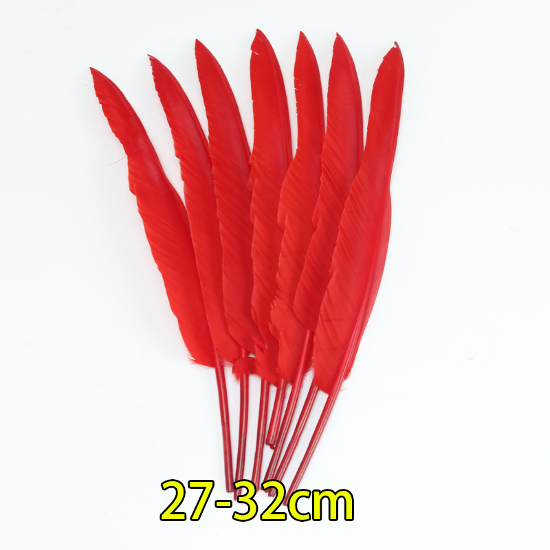 Plumas rojas al por mayor boda jardín de infantes diy plumas hechas a mano pieles de pavo pendientes de plumas de ganso accesorios accesorios de ropa image 24
