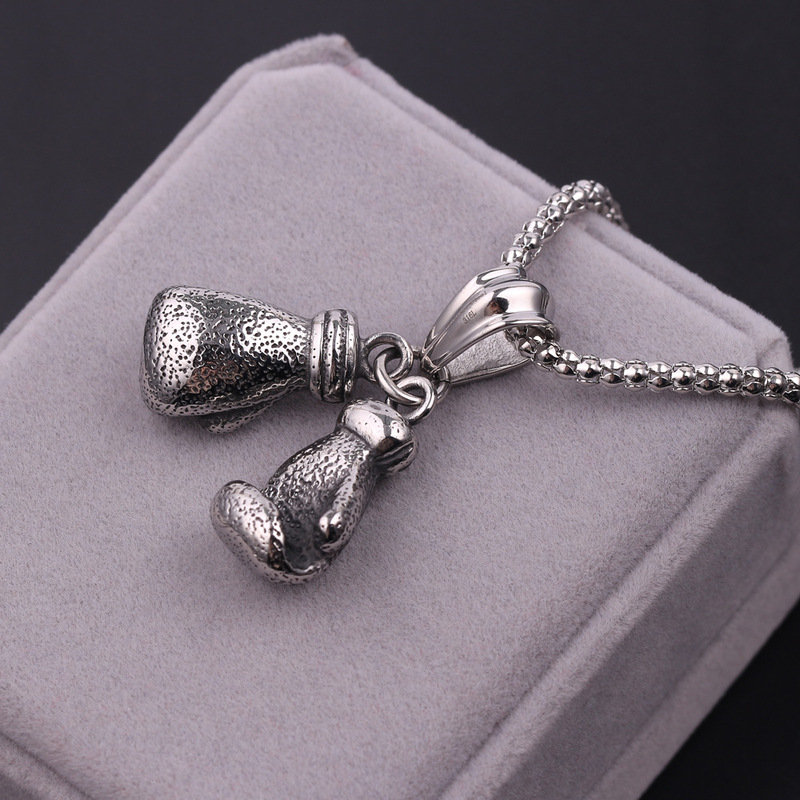European and American Alloy Boxing Glove Necklace Personalized Punk Retro Trendy Male Boxer Alloy Pendant Factory Direct Supply European and American Alloy Boxing Glove Necklace Personalized Punk Retro Trendy Male Boxer Alloy Pendant Factory Direct Supply