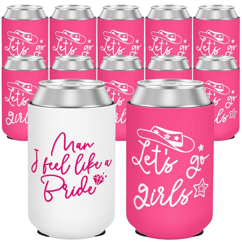 跨境专供Let's go girls潜水料杯套 西部风单身派对易拉罐保温套|undefined