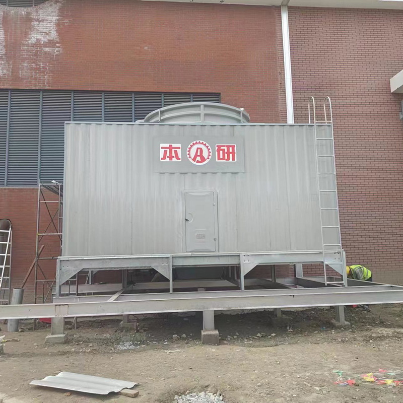 实验室冷水机用方形横流凉水塔 玻璃钢板 热镀锌钢支架 变频风机