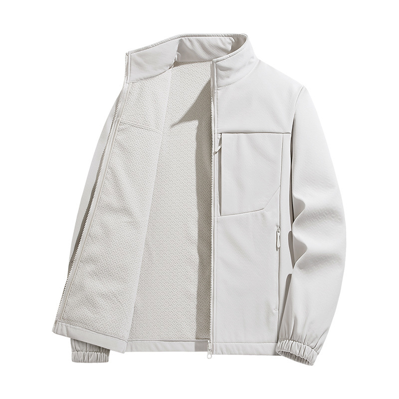 New oversized softshell cardigan with a stand-up collar, a warm jacket, a couple's style, and a windbreaker that can be worn as an inner layer New oversized softshell cardigan with a stand-up collar, a warm jacket, a couple's style, and a windbreaker that can be worn as an inner layer