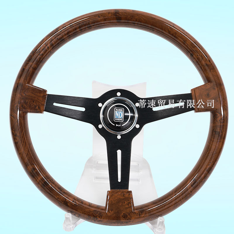 Factory direct 14 inch ABS mahogany car modified 350MM imitation mahogany retro steering wheel universal plane