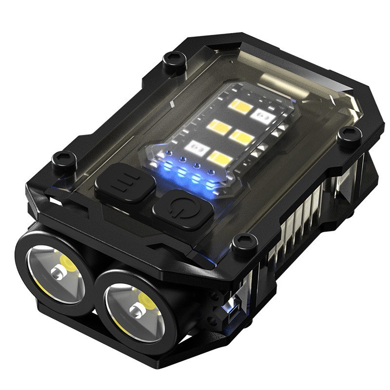 Transfronterizos nueva mini linterna alarma de protección contra el viento encendedor de carga al aire libre luz múltiple llavero de luz image 9