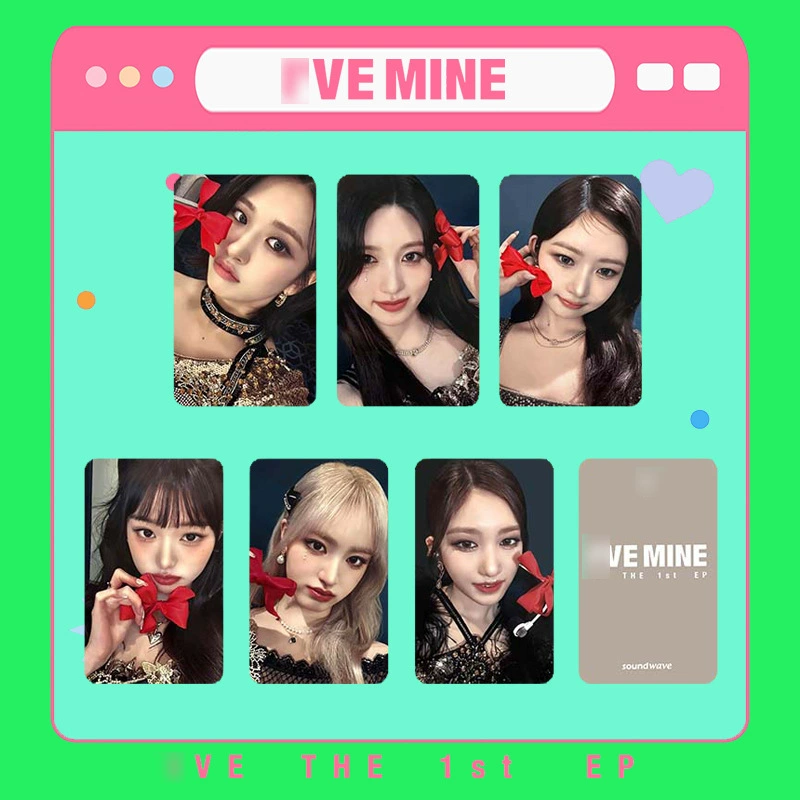 Набор фотокарточек IVE "I've Mine" — 54×85 мм, двухсторонние ламинированные карты, 6 шт в наборе