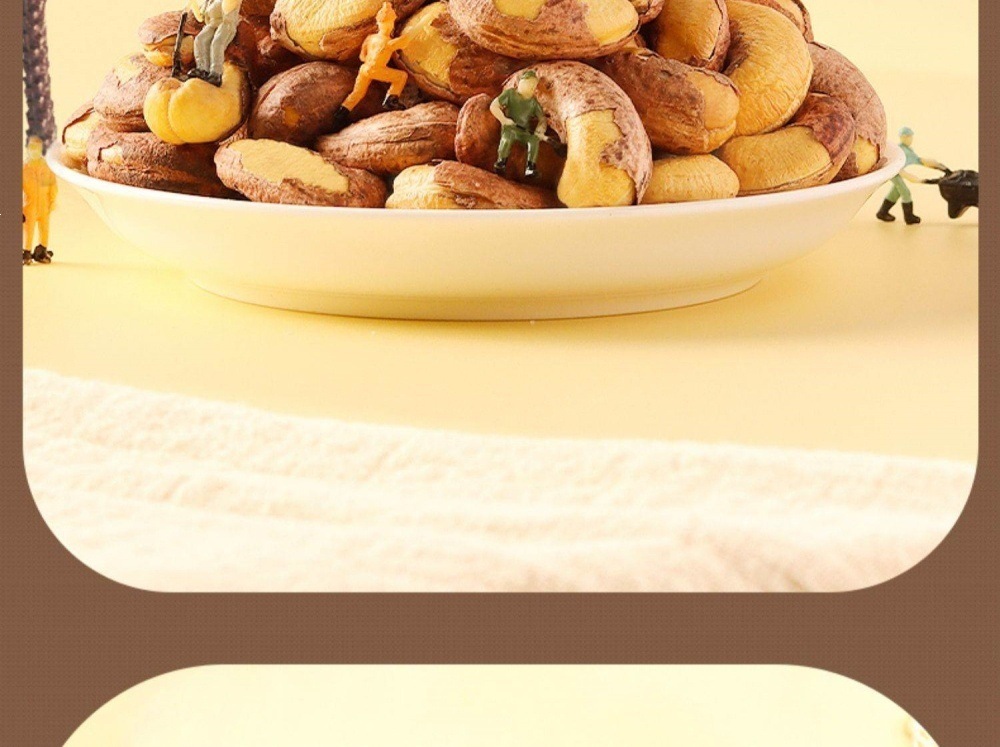 Salted Roasted Cashew Nuts with Skin 500g Original Flavor Whole Snack Nuts in use