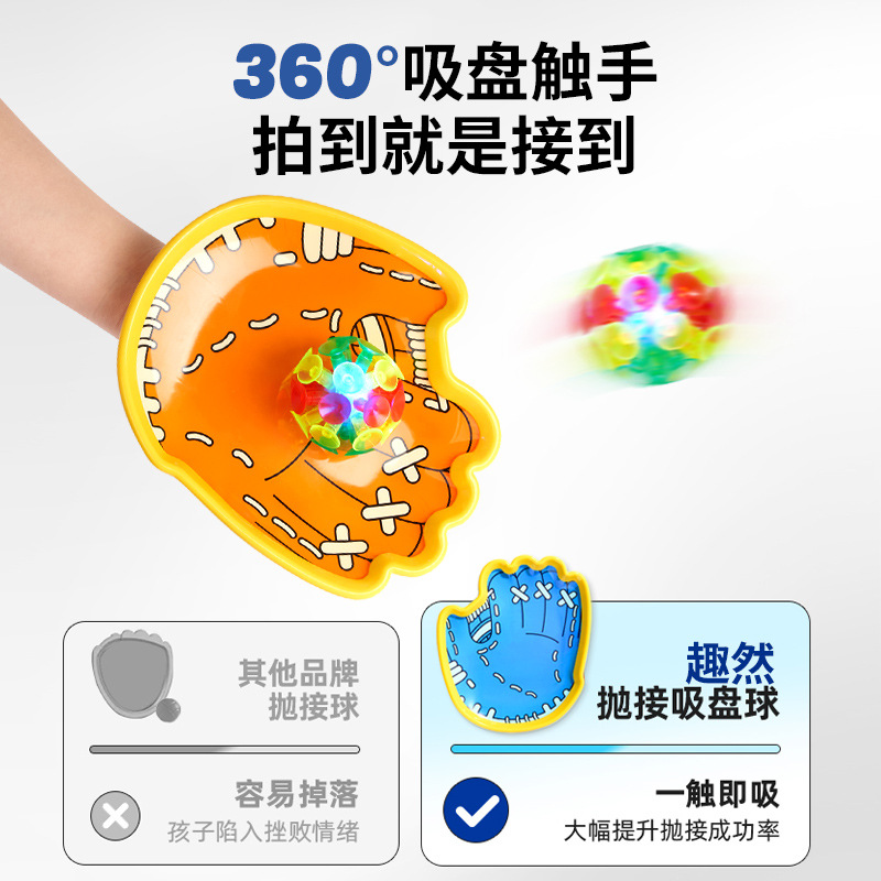 Fun Suction Cup Throwing and Catching Ball Parent-Child Outdoor Indoor Sports Sticky Ball Children's Educational Toy Hand-Held Racket