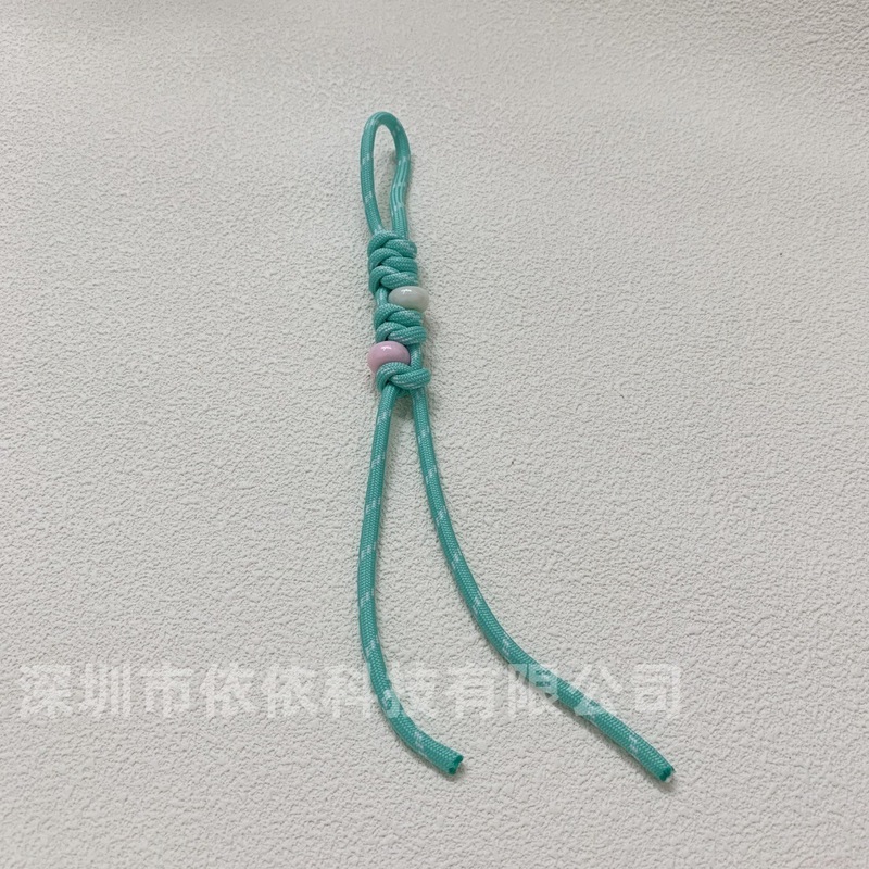 miu系彩色包包编绳挂件时尚车钥匙扣挂饰金刚结手工彩珠编织挂绳|undefined