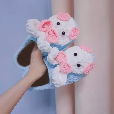 钩针冰条拖鞋手编拖鞋冰条毛线编织各种款式拖鞋抖音小红书同款