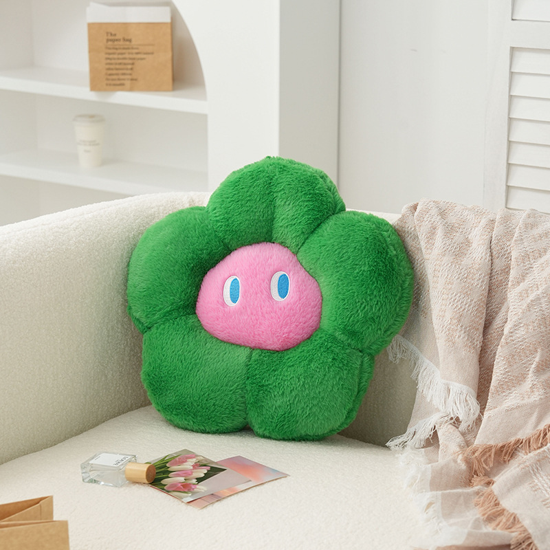 Dopamine Flower Pillow-Green Pink Rose