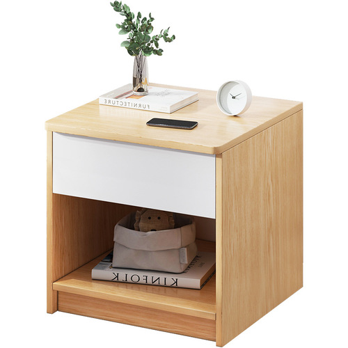 Bedside cabinet minimalist modern bedroom Instagram-style nightstand simple storage rack small shelving unit Nordic style