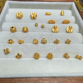 新款S925银隔珠合集 鸢尾花花小鱼飞碟麦穗星星鼓珠配件DIY手工配