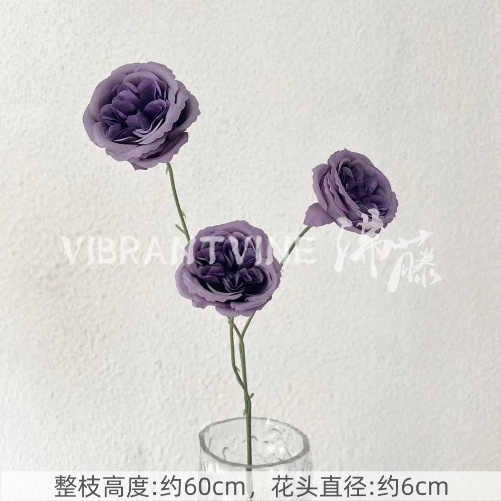 Púrpura de la boda flor artificial salón de bodas Camino de plomo techo arreglo floral Hotel Bienvenido arco piso decorativo flor artificial