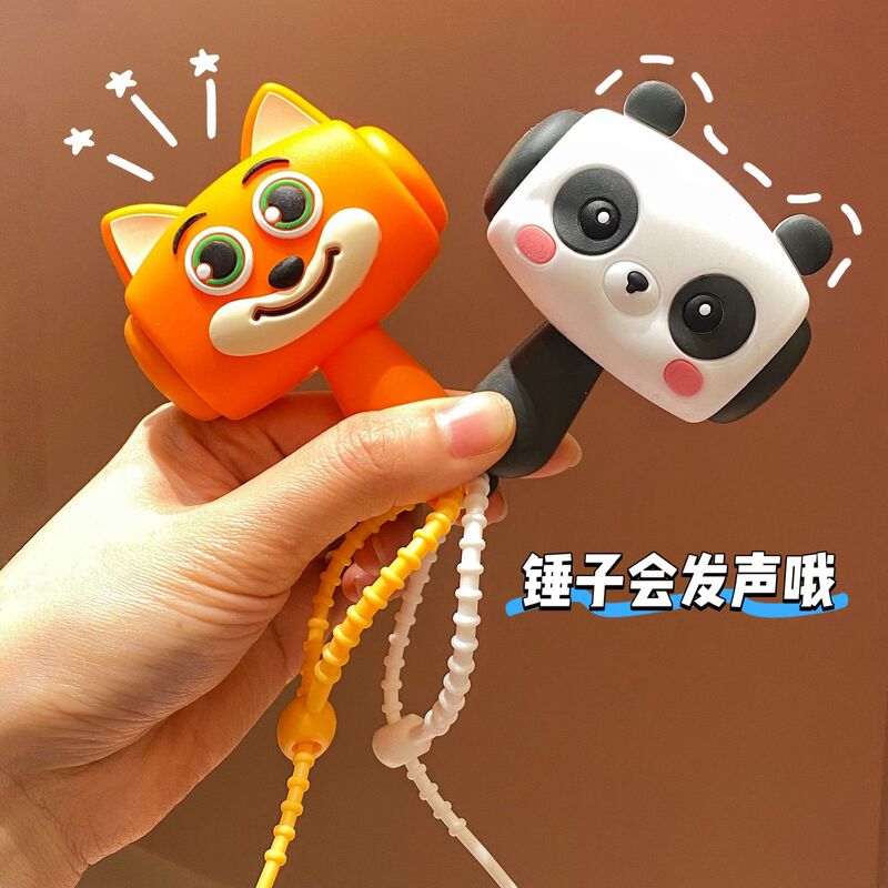 Popular Stress-Relief Hammer Keychain with Sound, Small Hammer Pendant, Panda Series Silicone Sound-Making Hammer Popular Stress-Relief Hammer Keychain with Sound, Small Hammer Pendant, Panda Series Silicone Sound-Making Hammer