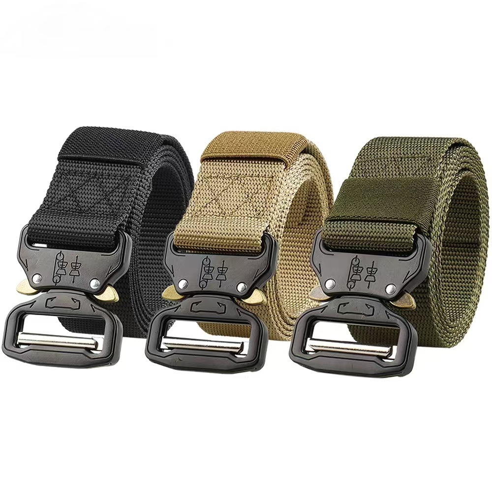 Ventiladores militares liberación rápida 3,8 cm hombres multi-funcional entrenamiento militar al aire libre cinturón Cobra hebilla nylon táctico cinturón