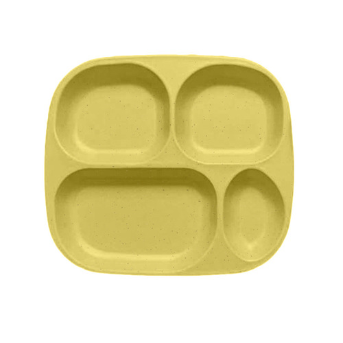 小号儿童分餐盘方形四分格盘家用日式饭盘创意麦秸秆塑料定量盘子