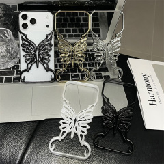 电镀无边框蝴蝶iPhone14/13适用11苹果17Air/16/15PROMAX手机壳12