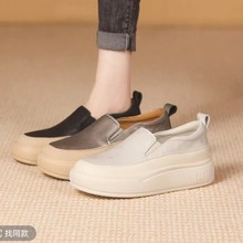 软复古乐福鞋女2025春夏新款厚底休闲风平底女鞋一脚蹬春秋单鞋