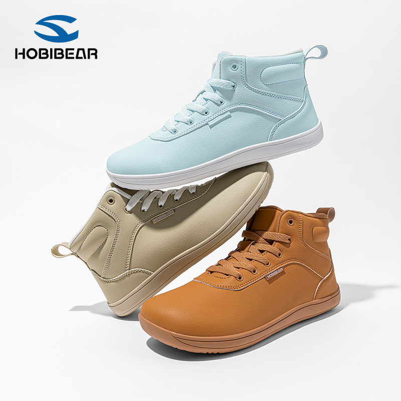 Hobibear Urban Wide-Toe Shoes Women's Shoes Sports Shoes Barefoot Shoes Casual Mid-Top Fabric Flats Pure Color Walking Shoes