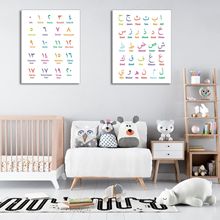 阿拉伯数字字母表彩色可爱客厅海报壁画儿童卧室房间节日装饰