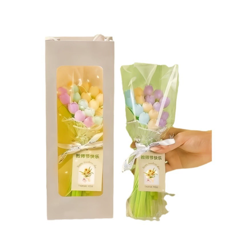 Tulip bouquet pen gift set, handmade DIY tulip pens, finished sets or refills, Teacher's Day & Women's Day