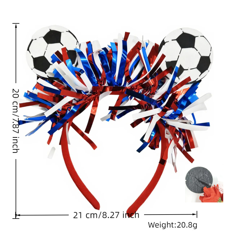 Fútbol transfronterizo simulación de flores fiestas Copa del Mundo atmósfera decorativa banda de pelo Europa fanáticos decoración banda de cabeza de fútbol