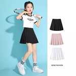 女童网球裙夏季新款中大儿童黑色百褶裙子夏装时髦女孩运动短裙薄