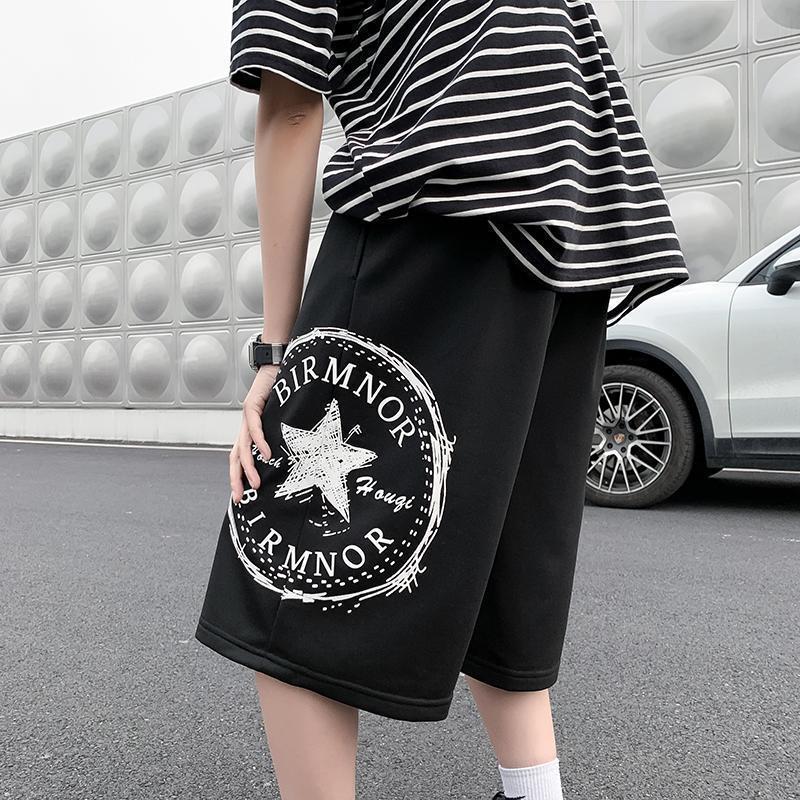 American hiphop high street hip hop shorts men's summer thin loose drop fashion brand over the knee cropped pants