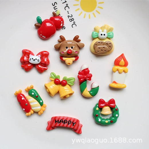 Колокольчик костыль Рождество Новый милый DIY кремовый клей чехол для телефона головной убор заколка для волос Веревка для волос аксессуары из смолы оптом