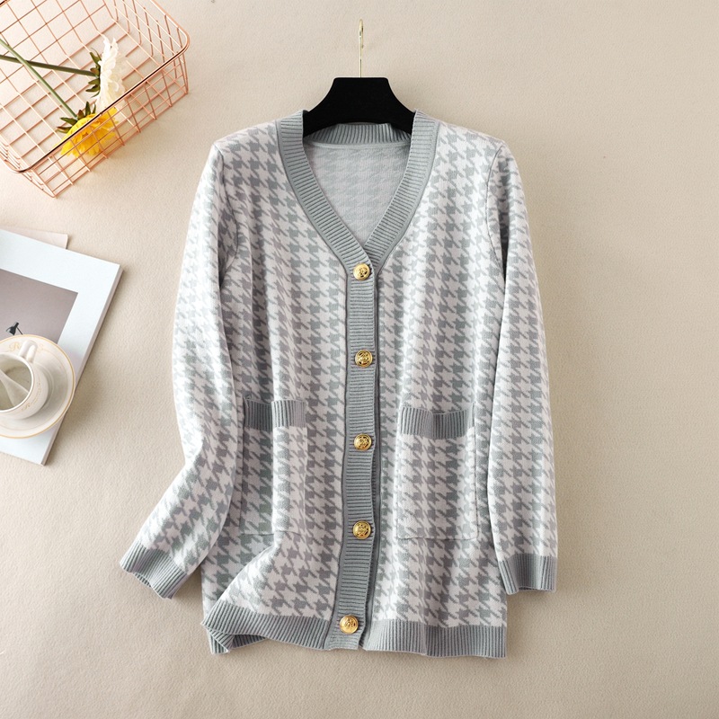 Women's Casual Star Rib-knit Single Breasted Cardigan Sweater display picture 4