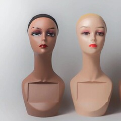 メーカー卸売ブロック125ヘッドモデル大ストレート首かつらモデルヘッド茶色かつら展示ヘッドモデル