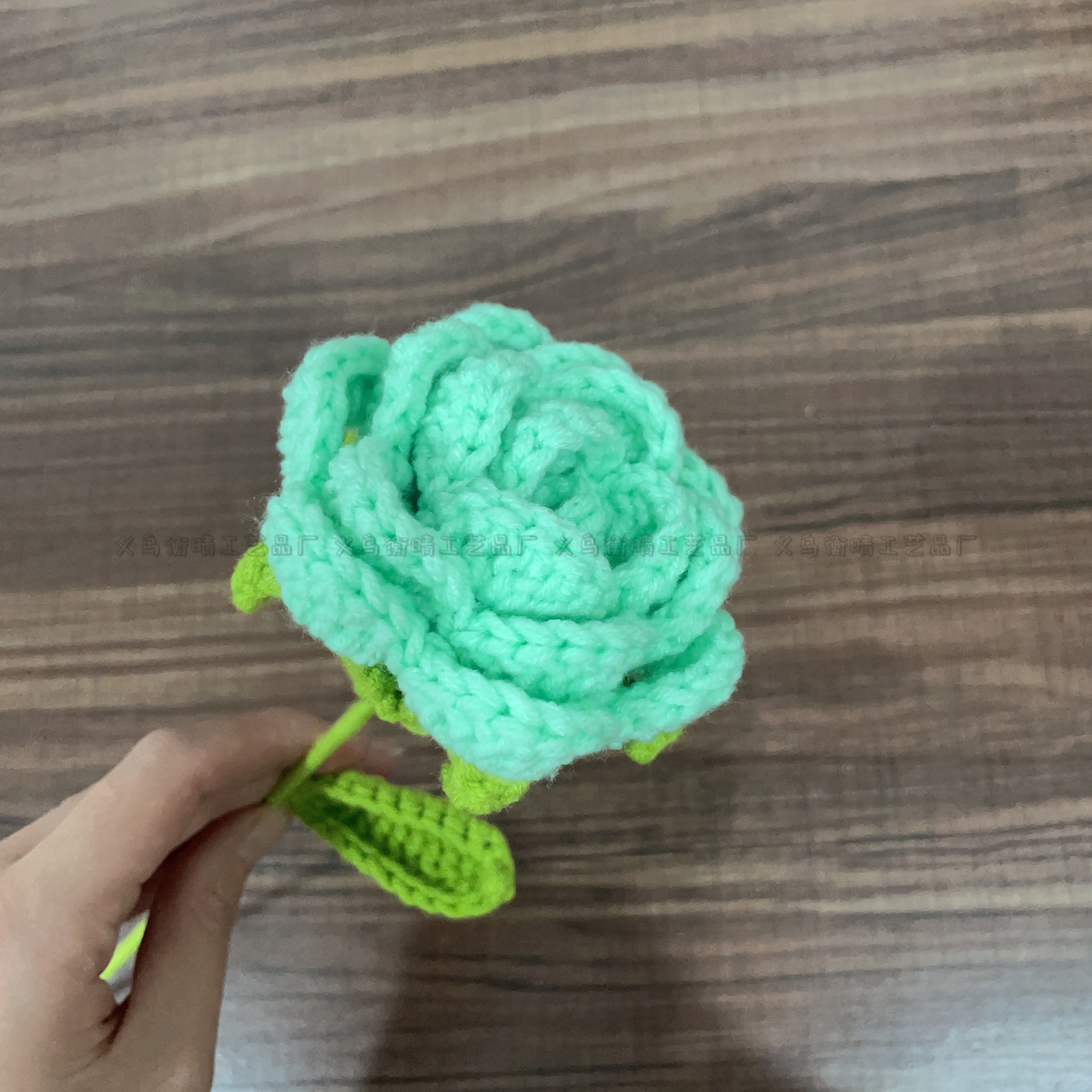 Lily tejido a mano acabado rosa Lily Tulip flor artificial lana ramo regalo