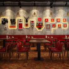 高分子LED023 火锅店烧烤餐饮饭店发光装饰画组合相框LED灯照片墙
