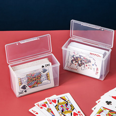 Compact and Portable Poker Card Storage Box with Flip-Top Transparent Card Holder, Drawer Inside Miscellaneous Storage Box