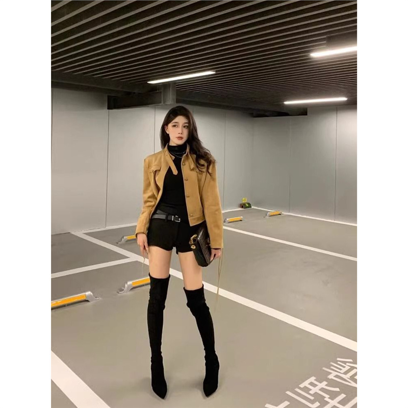 Over-The-Knee High-Heeled Boots for Women 2026 New Autumn and Winter Suede Pointed Toe Height-Increasing Boots for Petite Women with Thin Heels Over-The-Knee High-Heeled Boots for Women 2026 New Autumn and Winter Suede Pointed Toe Height-Increasing Boots for Petite Women with Thin Heels