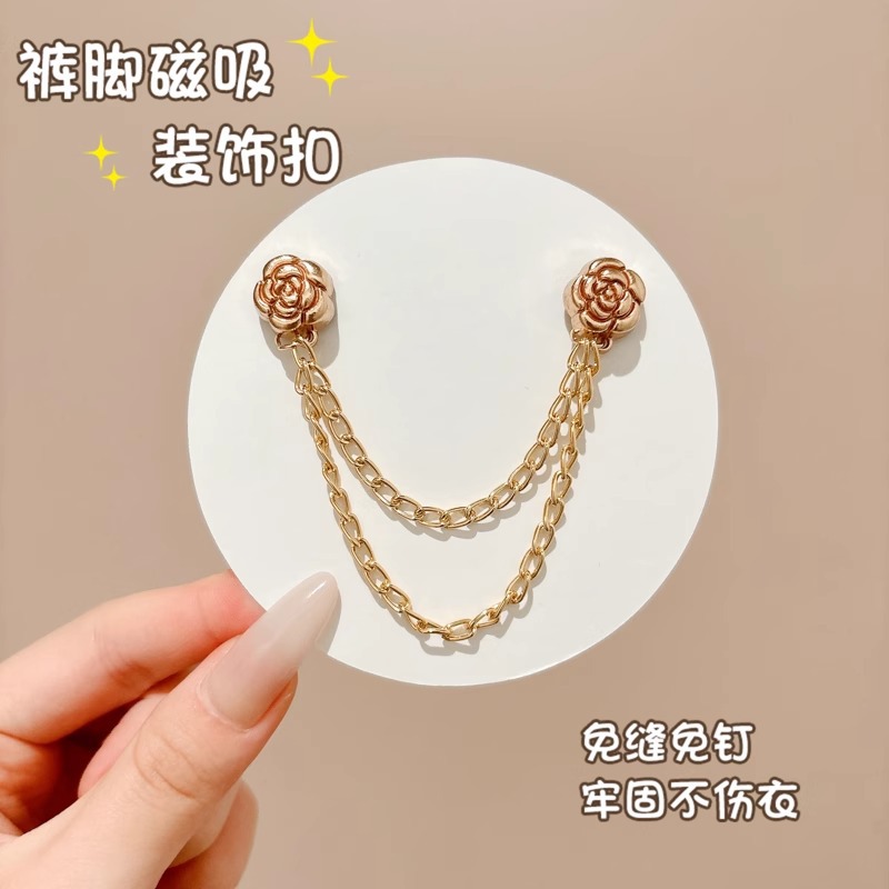 Los pantalones son a prueba de trapear largos y cortos, cadena de artefacto, hebilla de succión magnética, clip lateral de la pernera del pantalón, hebilla oculta fija sin perforaciones