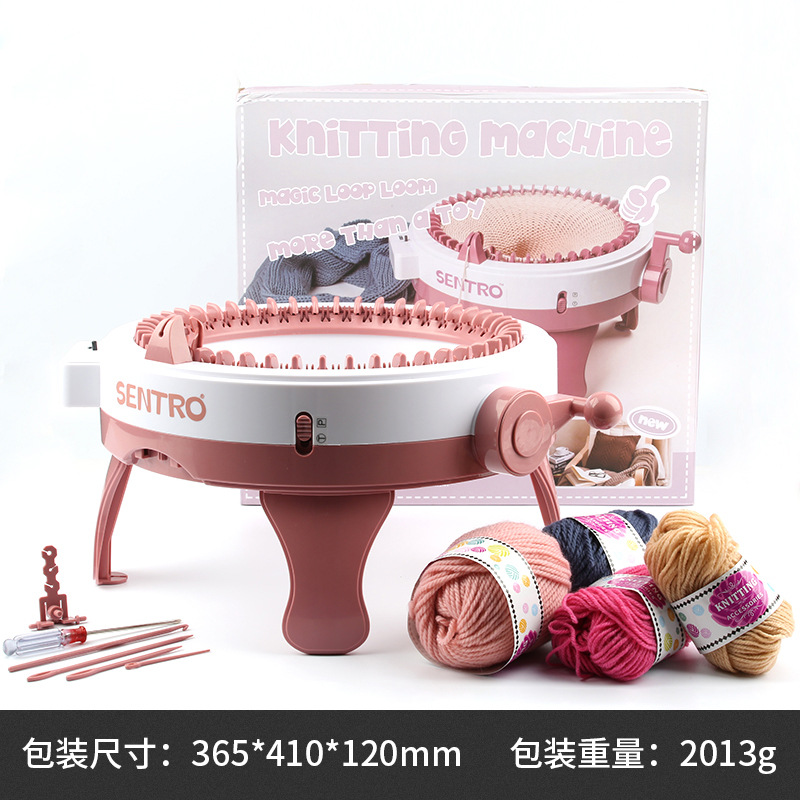 Transfronterizo nuevos niños grandes de bricolaje máquina de tejer a mano barril de juguete máquina de lana 48-PIN mano-cranking estrella barril