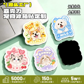 来图定制宠物小猫咪狗狗立体高级感亚克力文旅文创卡通磁性冰箱贴
