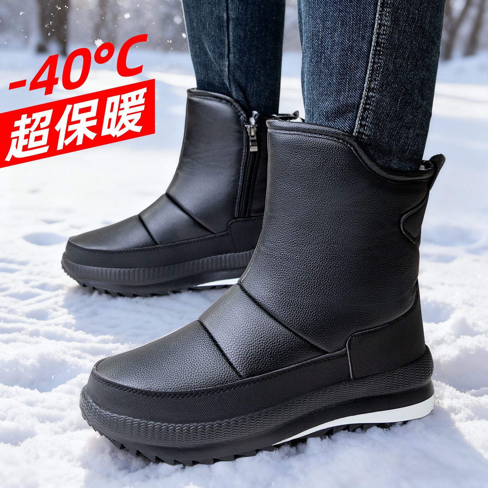 Zapatos de nieve para hombres, zapatos de algodón transfronterizos de tamaño grande EVA, zapatos de hombre adhesivos fríos y botas de algodón gruesas al aire libre, botas de hombre cálidas